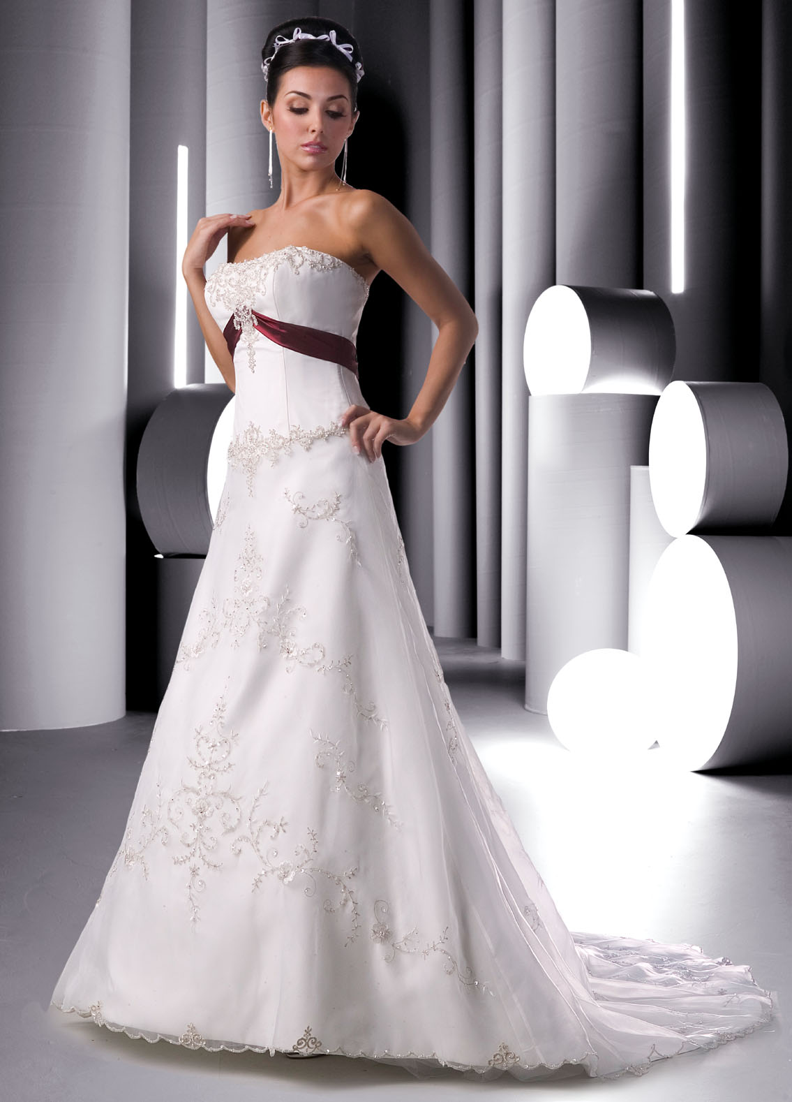 Strapless Empire Waist A Line Wedding Gown 6311